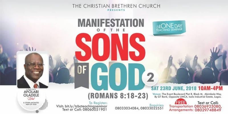 MANIFESTATION OF THE SONS OF GOD II