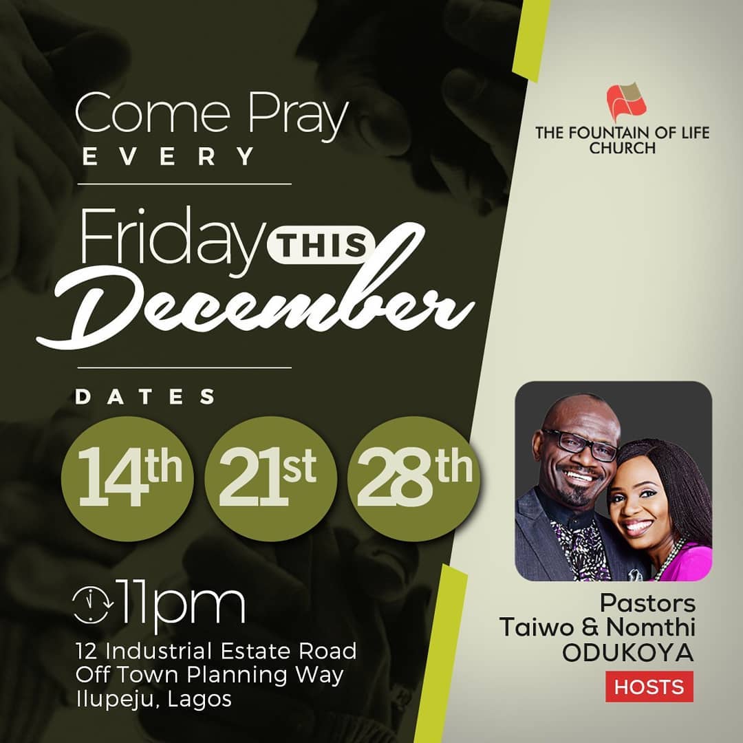 COME PRAY EVERY FRIDAY THIS DECEMBER